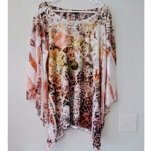 Cal Style 2X abstract designs with florals, butterflies, and small rhinestones.